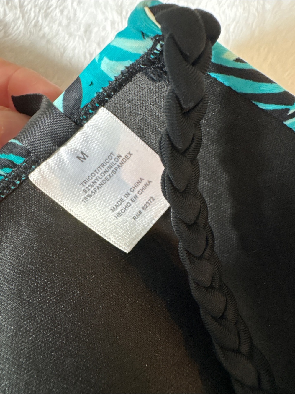 Trillium Black and Teal Swimwear Top - Picture 3 of 9